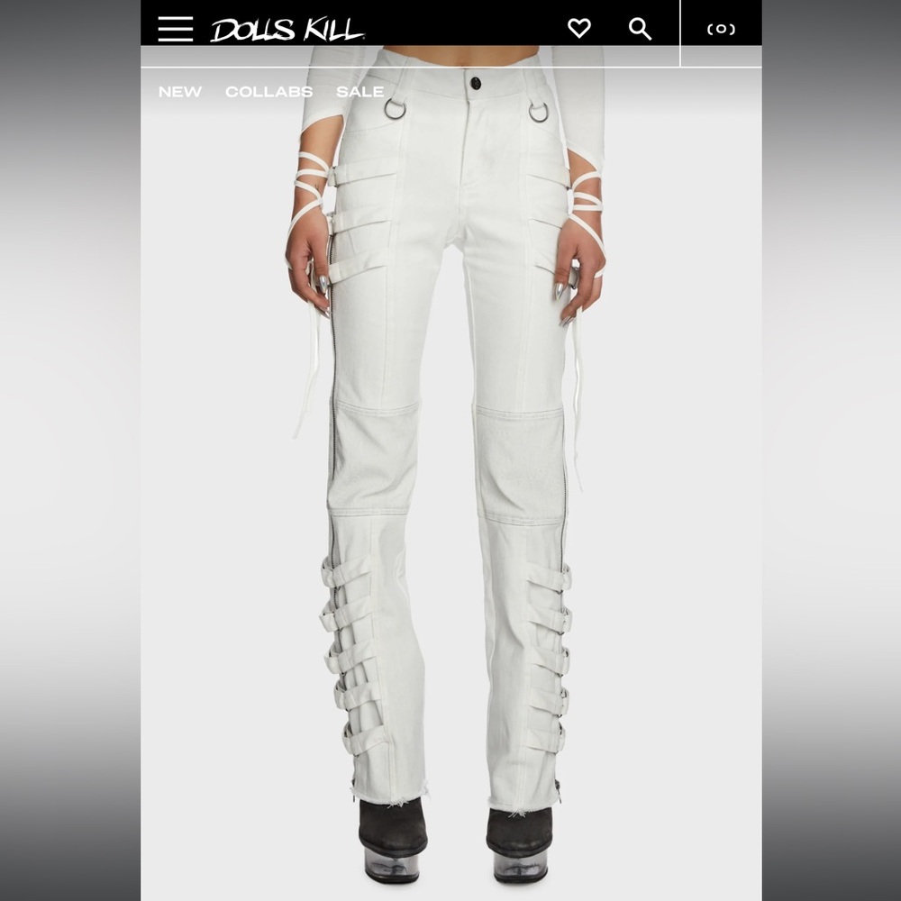 ISO dolls kill strappy twill pants